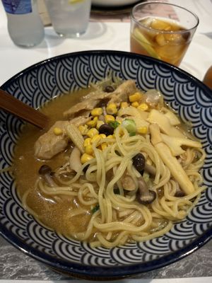 Vegan ramen with soy-chicken   at UDON - Arenas in Barcelona