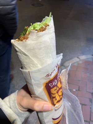Huuuuuge Cig Köfte Wrap  at Çiğköfteci Sırrı Usta in Istanbul