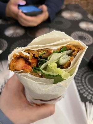 Inside the durum. Don’t be deceived it’s not as dry as it looks!  at Çiğköfteci Sırrı Usta in Istanbul