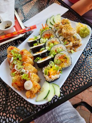 Tempura roll,  mango habanero roll,  jalapeno roll at Keep It Rollin in Rochester