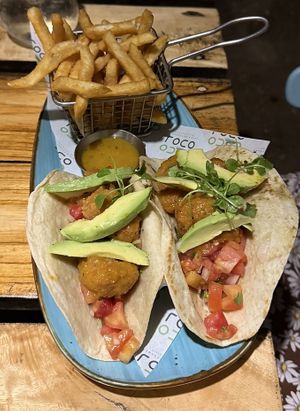 Cauliflower taco  at Coco Loco in Playa Flamingo