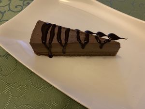 Raw velvet chocolate cake, served at perfect temperature  at Barca in Bucharest