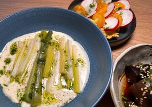 Fondant de poireau à la sauce au comté  at Adam et Eve Cafe - Restaurant Végétarien in Paris