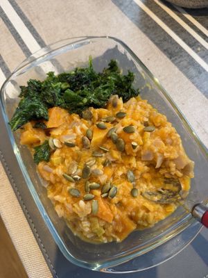 Silky Butternut Risotto, Crispy Kale & Toasted Pumpkin Seeds  at Grubby in East London