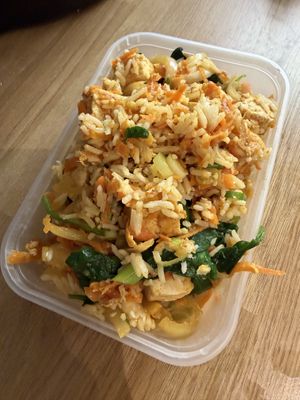 Korean Gochujang Tofu Fried Rice with Sesame Dressing  at Grubby in East London