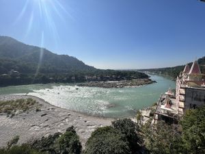 View of the Ganges   at Tat Cafe in Rishikesh