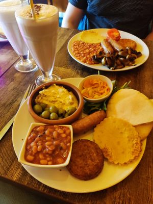 Vegan mezze breakfast at Active Wellness Cafe in Manchester