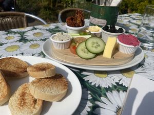 Vegan lunch spread  at Pencil Cottage in Shanklin
