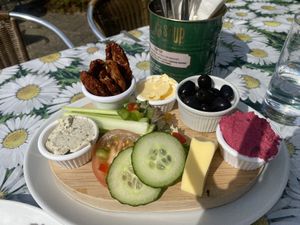 Vegan lunch spread  at Pencil Cottage in Shanklin