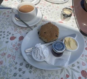 Vegan cream tea and oat milk for the tea.   at Pencil Cottage in Shanklin