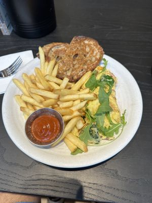 Frittata w/veggies toast and fries   at Rad Radish in San Francisco