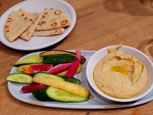 Hummus + veggies + pita at Rad Radish in San Francisco