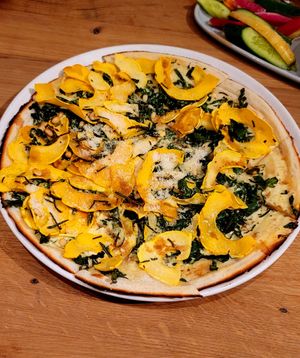 Seasonal squash flatbread at Rad Radish in San Francisco