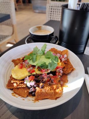 Chilaquiles from the breakfast menu at Rad Radish in San Francisco