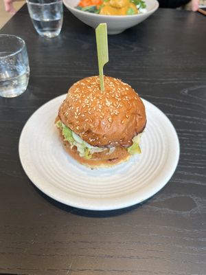 Crispy chicken burger (forget if this is “The Vird” on the menu)   at Rad Radish in San Francisco