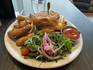 Breakfast sandwich add beyond breakfast sausage, avocado, breakfast potatoes  at Rad Radish in San Francisco
