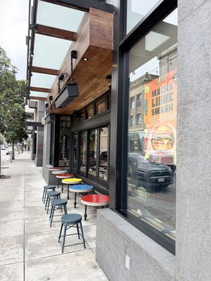 Exterior seating   at Rad Radish in San Francisco