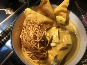 khao soi  at Baan Ghu Lhao in Trang