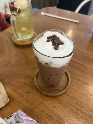 chocolate chip oat milk  at Baan Ghu Lhao in Trang