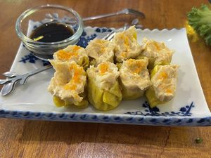 kanom jib/ dim sum dumplings  at Baan Ghu Lhao in Trang