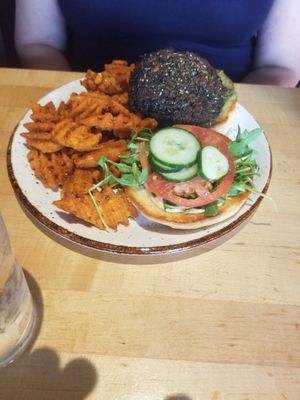 Black bean burger at Sunspot in Knoxville