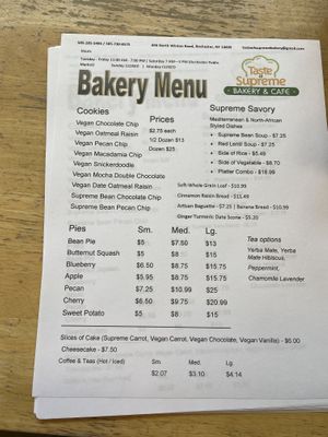Menu 2023  at Taste Of Supreme in Rochester