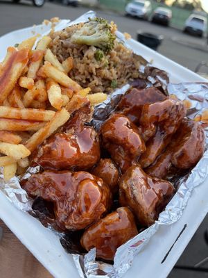 Cauliwings with sweet mambo & spicy mambo sauce - combo plate   at Hot Sauce and Pepper in Mesa