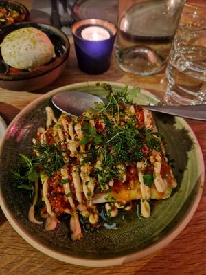 Celeriac cannelloni with Spinach and tofu at Mat Bar in Reykjavik