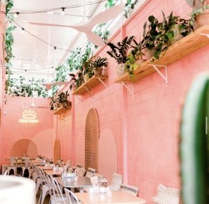 ‘Outdoor’ seating (actually kinda indoors)  at Hail Mary in Burleigh Heads