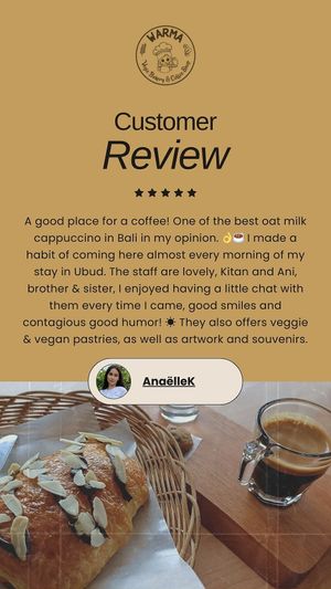 Customer Review at WARMA - Vegie Bakery & Coffee Shop in Ubud
