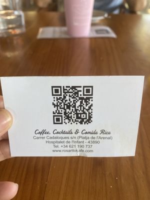 Tarjeta  at Rosarito Cafe in L Hospitalet De L Infant