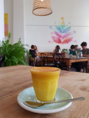 Golden Turmeric Latte at Momo Wholefood in Newcastle