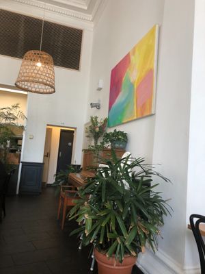 There was a piano in the corner which I thought was cute at Momo Wholefood in Newcastle