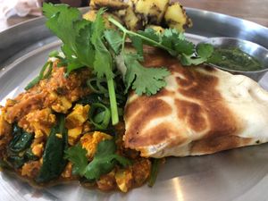 The Indian breakfast  at Momo Wholefood in Newcastle