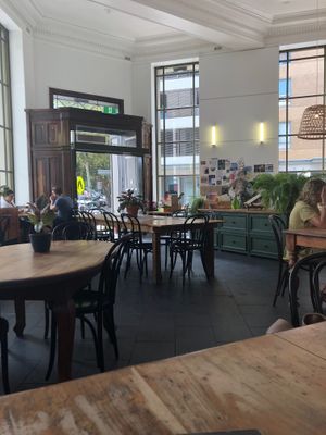 Seating areas - it’s a very large space and open  at Momo Wholefood in Newcastle