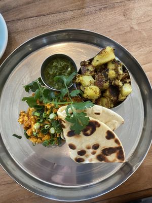 Indian breakfast  at Momo Wholefood in Newcastle