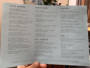 Drinks  at Momo Wholefood in Newcastle