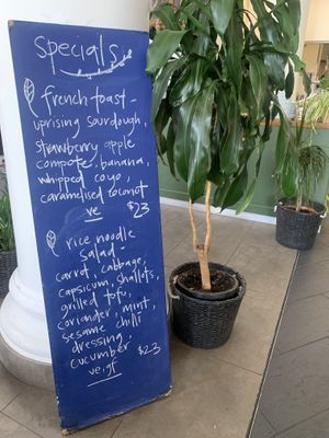 Specials Board  at Momo Wholefood in Newcastle