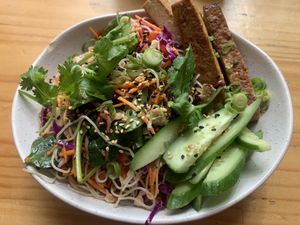 Special - Noodle Salad w/ Tofu. So fresh.  at Momo Wholefood in Newcastle