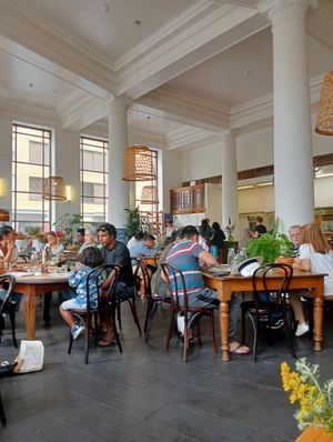 Inside cafe at Momo Wholefood in Newcastle