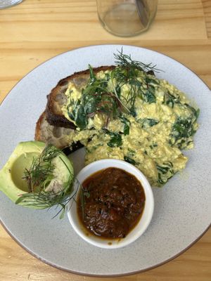 Scrambled tofu  at Momo Wholefood in Newcastle