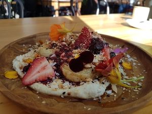 crumpets !!! at Momo Wholefood in Newcastle