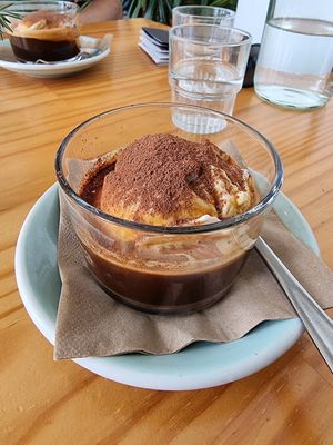 Coconut icecream affogato at Momo Wholefood in Newcastle