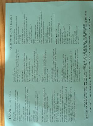 Menu current as of May 2025 at Momo Wholefood in Newcastle