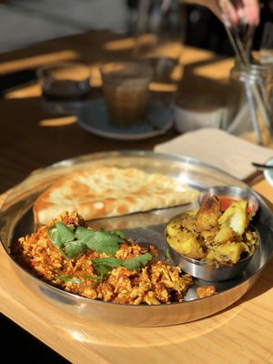 Indian breakfast  at Momo Wholefood in Newcastle