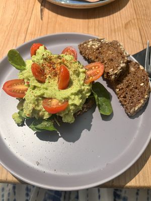 Avocado toast!!! Just ask for it without eggs and they’ll happily accommodate. The woman at the counter was very helpful in helping me navigate what’s vegan    at Copenhagen Coffee Lab - Baixa in Lisbon