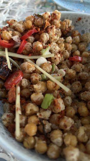 crispy chili chickpeas   at Giggling Squid in Welwyn Garden City