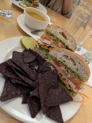 Vegan sandwiches with butternut squash soup  at The Tomato Head - downtown in Knoxville