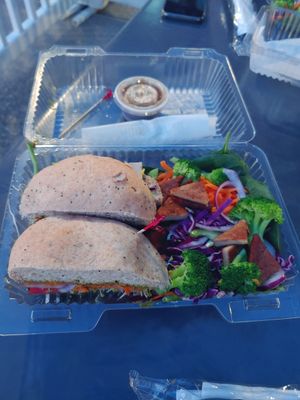 Vegan sandwich and salad at The Tomato Head - downtown in Knoxville