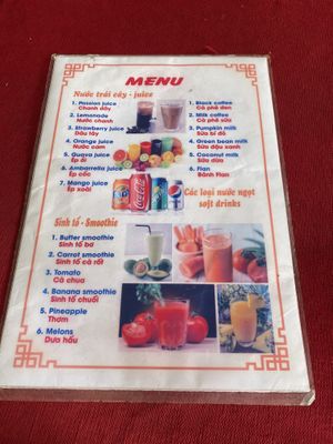 Menu   at Quan An Lạc Vegetarian Food in Quang Nam
